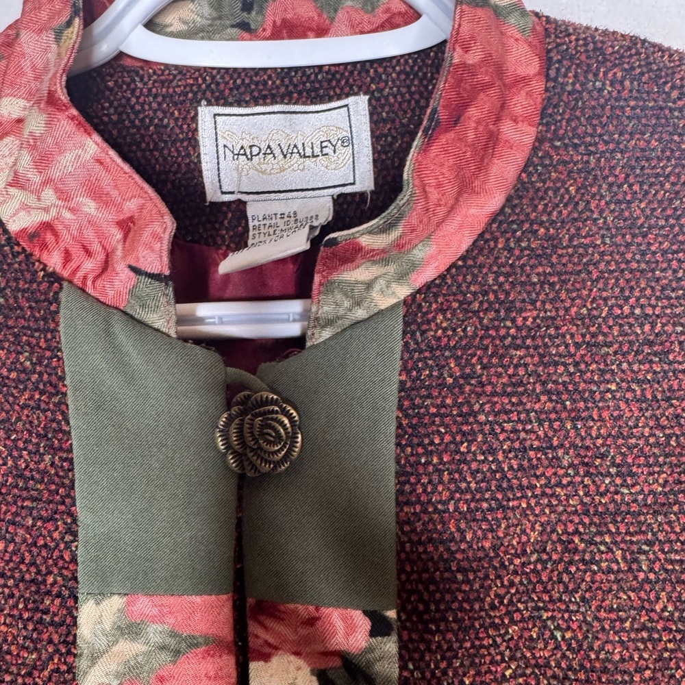 Napa Valley Womens Floral Embroidered Cardigan S‎ Grandma Cottagecore Patchwork - Picture 5 of 9